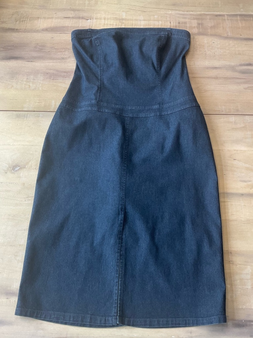 United Colors Of Benetton Strapless Denim Body-con Dress with Stretch